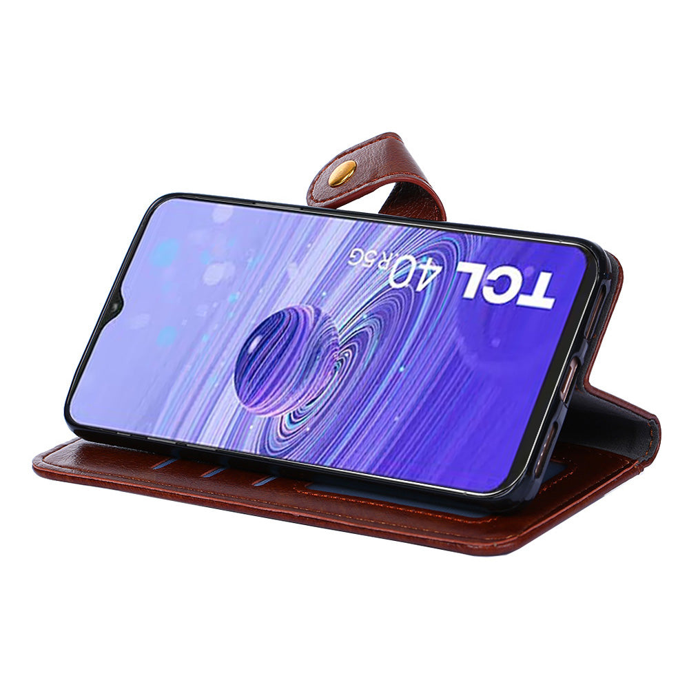 Zipper Pocket PU Leather Case for TCL 40R 5G Anti-scratch Phone Stand Wallet Cover with Handy Strap Zipper Pocket PU Leather Case for TCL 40R 5G Anti-scratch Phone Stand Wallet Cover with Handy Strap